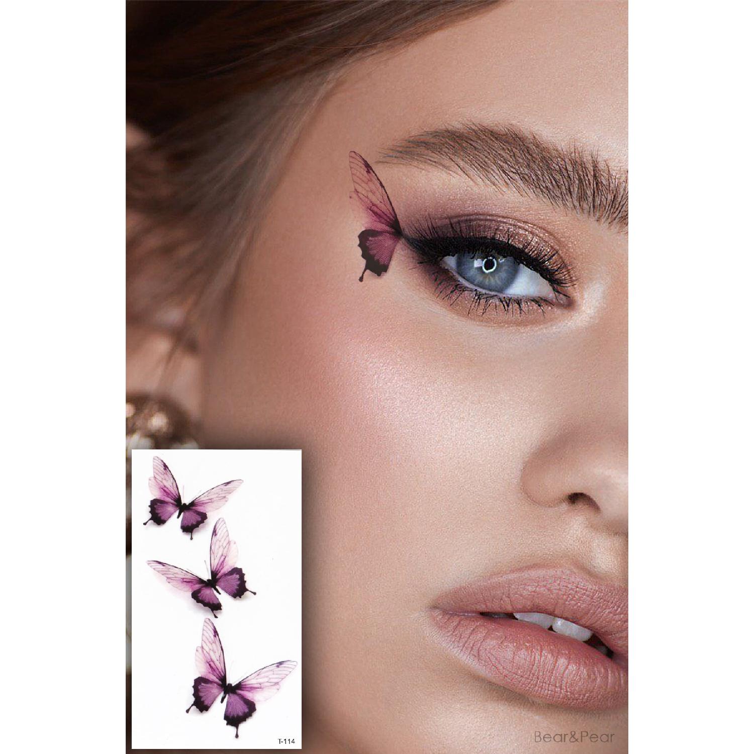 Гладкая 3д мини-тату бабочки